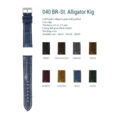 CINTURINO STAMPA ALLIGATORE SEMIMBOTTITO BLUE