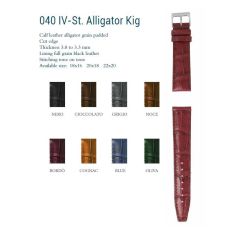 CINTURINO STAMPA ALLIGATORE BOMBATO PUNTA QUADRA NOCE