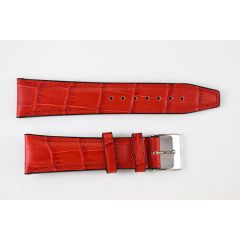 CINTURINO STAMPA ALLIGATORE BOMBATO PUNTA QUADRA ROSSO