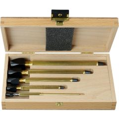 ASSORTIMENTO DI 5 MANDRINI OTTONE CON TESTE QUADRATE E TONDE