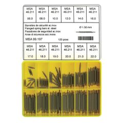 ASSORTIMENTO ANSE DI SICUREZZA ACCIAIO INOX D.1,5mm 120PZ