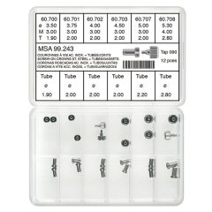 ASSORTIMENTO CORONE A VITE CON TUBO E GUARNIZIONE PEZZI 12